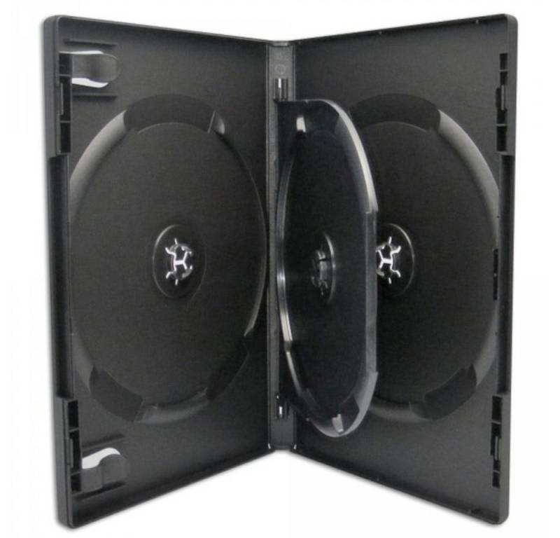 Sauerwald DVD-Hülle 10 DVD CD Hüllen 3fach 3er-DVD-Box schwarz professional von Sauerwald