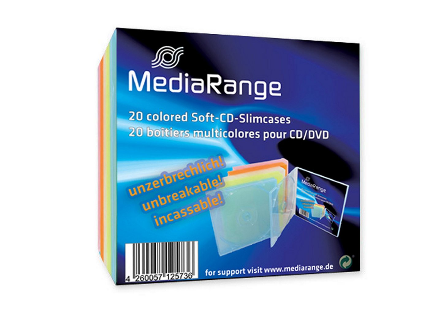 Mediarange DVD-Hülle 200 (10x 20St) DVD CD Hüllen Soft-Slimcase unzerbrechlich Bruchsicher von Mediarange