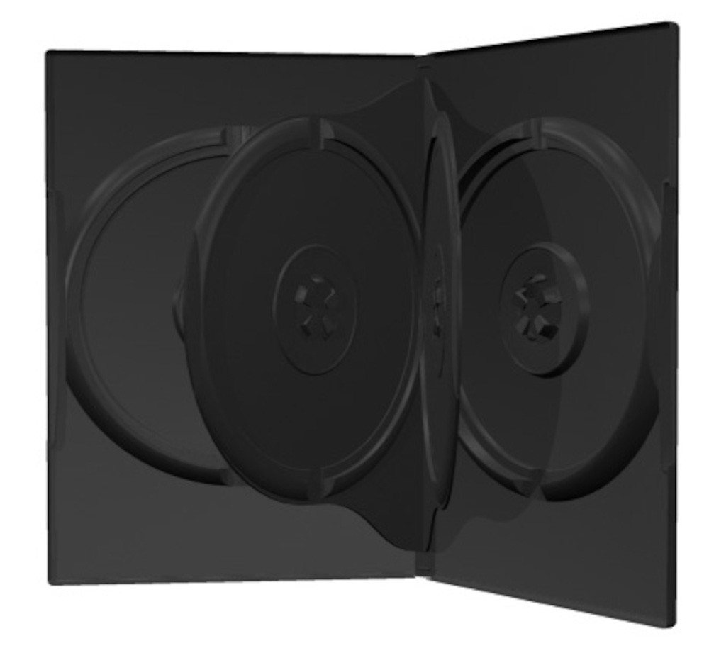 Livepac Office DVD-Hülle 50 DVD CD Hüllen 4fach 4er-DVD-Box schwarz von Livepac Office
