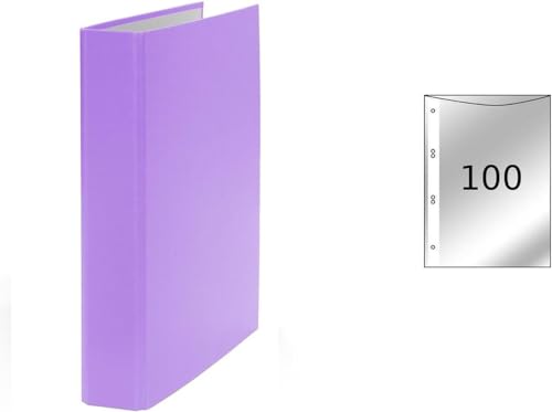 Ringbuch / DIN A5 / 2-Ring Ordner / Farbe: lila + 100 Prospekthüllen von Livepac Office
