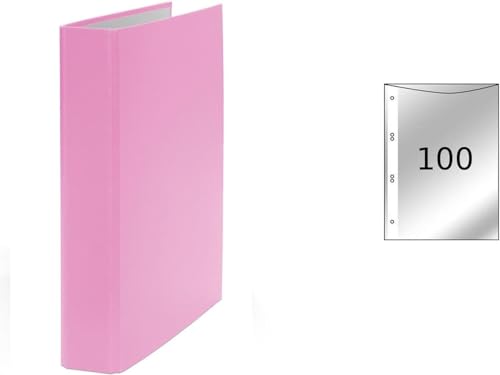 Ringbuch / DIN A5 / 4-Ring Ordner / Farbe: pink + 100 Prospekthüllen Ringbuch / DIN A5 / 4-Ring Ordner / Farbe: pink + 100 Prospekthüllen von Livepac Office