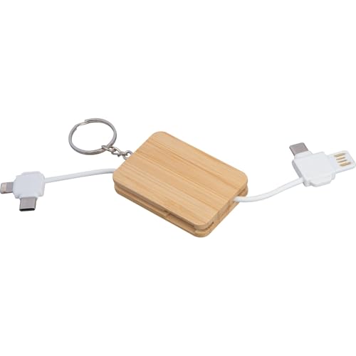 Schlüsselanhänger mit Ladekabel / USB-A/USB-C zu USB-C/Lightning- oder Micro-USB von Livepac-Office