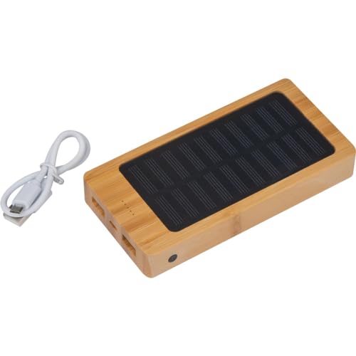 Solar Powerbank im Bambusgehäuse mit Gravur / mit 8.000 mAh Leistung Solar Powerbank im Bambusgehäuse mit Gravur / mit 8.000 mAh Leistung von Livepac Office