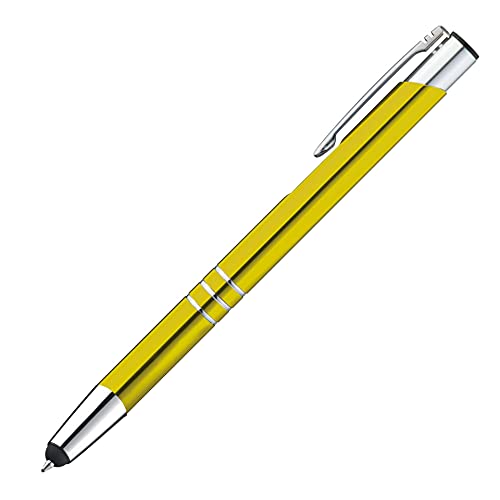 Touchpen Kugelschreiber aus Metall / Farbe: gelb von Livepac Office