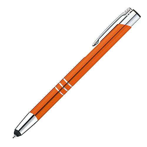 Touchpen Kugelschreiber aus Metall / Farbe: orange von Livepac Office