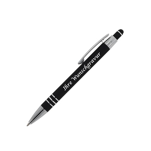 Touchpen Kugelschreiber mit Gravur / aus Metall / mit Soft-Touch / schwarz Touchpen Kugelschreiber mit Gravur / aus Metall / mit Soft-Touch / schwarz von Livepac-Office