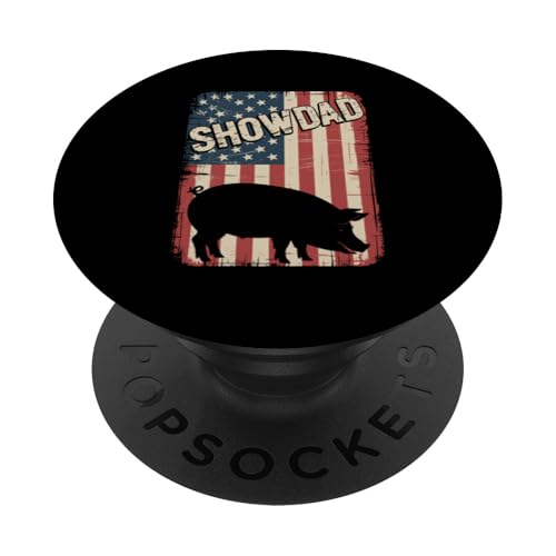 Papa Pig Show Vieh Show Papa PopSockets Klebender PopGrip von Livestock Show Gifts | Pig Show Gifts