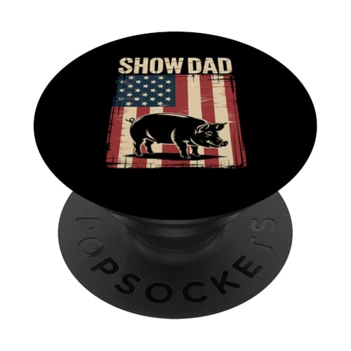 Papa Pig Show Vieh Show Papa PopSockets Klebender PopGrip von Livestock Show Gifts | Pig Show Gifts