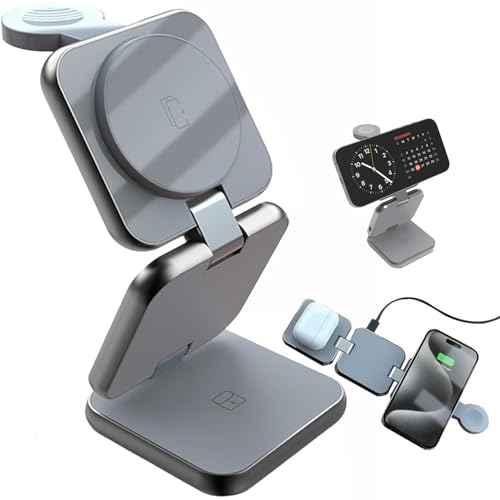 Liwankaqi 3 in 1 Magnetisches kabelloses Ladegerät für Apple-Geräte, tragbare faltbare Ladestation für iPhone Airpods Apple Watch Liwankaqi 3 in 1 Magnetisches kabelloses Ladegerät für Apple-Geräte, tragbare faltbare Ladestation für iPhone Airpods Apple Watch von Liwankaqi