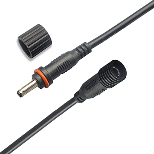 Liwinting DC Verlängerungskabel Wasserdicht Verlängerungskabel Außenleuchte Verbinden Kabel 3.5 x 1.35mm für Solar Gartenleuchten 2m, Schwarz von Liwinting