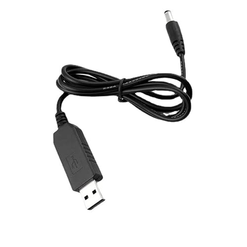 Liwinting DC auf USB 9V Netzteil Kabel 5,5 x 2,1 mm DC Männlich Hohlstecker Adapterkabel für Lüfter Bluetooth Lautsprecher LED Licht Router Lautsprecher 1m Schwarz von Liwinting