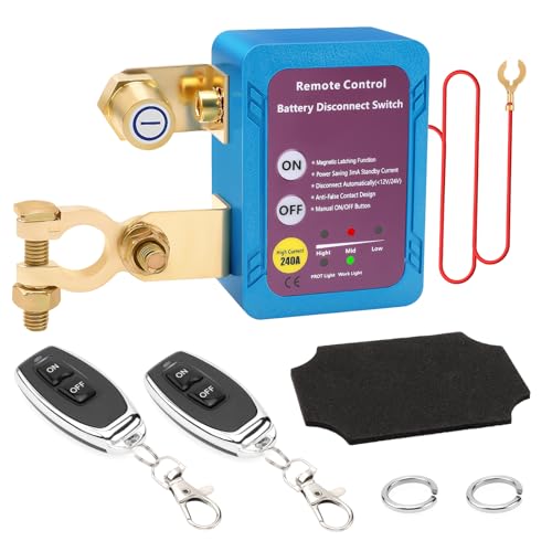 Liwogi Kill Switch für Auto mit Fernbedienung, Batterie-Trennschalter 12V 240A Anti-Diebstahl-Automatik Cut/Shut Off Schalter mit Led-Spannungsanzeige für Auto, LKW, RV, ATV, Boot Liwogi Kill Switch für Auto mit Fernbedienung, Batterie-Trennschalter 12V 240A Anti-Diebstahl-Automatik Cut/Shut Off Schalter mit Led-Spannungsanzeige für Auto, LKW, RV, ATV, Boot von Liwogi