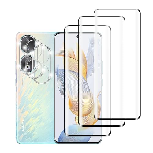 Ljietr 3+3 Stück Schutzfolie für Honor 90 Panzer Schutz Glas, 3 Panzerfolie und 3 Kamera Schutzglas, HD Displayschutzfolie, 9H Härte für Honor 90 von Ljietr