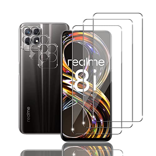Ljietr 3+3 Stück Schutzfolie für Realme 8i Panzer Schutz Glas, 3 Panzerfolie und 3 Kamera Schutzglas, HD Displayschutzfolie, 9H Härte für Realme 8i von Ljietr