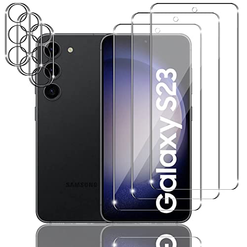 Ljietr 3+3 Stück Schutzfolie für Samsung Galaxy S23 Panzer Schutz Glas, 3 Panzerfolie und 3 Kamera Schutzglas, HD Displayschutzfolie, 9H Härte für Samsung Galaxy S23 von Ljietr