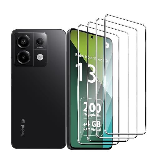 Ljietr 4 Stück Schutzfolie für Xiaomi Redmi Note 13 Pro 5G, für Panzer Schutz Glas, Panzerfolie, Schutzglas, HD Displayschutzfolie, 9H Härte für Xiaomi Redmi Note 13 Pro 5G Ljietr 4 Stück Schutzfolie für Xiaomi Redmi Note 13 Pro 5G, für Panzer Schutz Glas, Panzerfolie, Schutzglas, HD Displayschutzfolie, 9H Härte für Xiaomi Redmi Note 13 Pro 5G von Ljietr