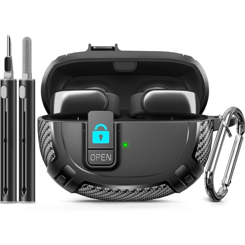 Ljusmicker Schutzhülle für Bose Ultra Open Earbuds 2024 mit Reinigungsset, militärische Hartschale mit Schloss für offene Ohrhörer, Ladehülle, Zubehör mit Schlüsselanhänger für Männer und Frauen, von Ljusmicker