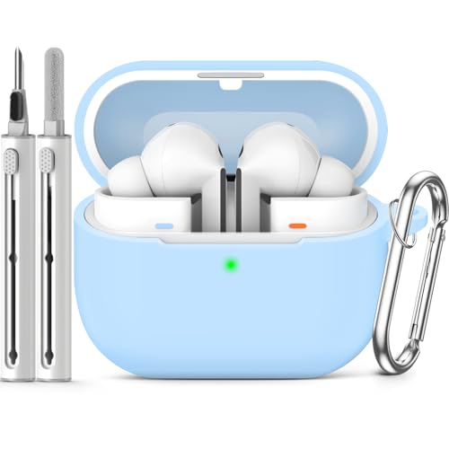 Ljusmicker Schutzhülle für Samsung Galaxy Buds 3/3 Pro mit Reinigungsset, weiche Silikon-Schutzhülle für Galaxy Buds Pro 3 Hülle 2024, Galaxy Buds3 Zubehör und Schlüsselanhänger, Himmelblau von Ljusmicker