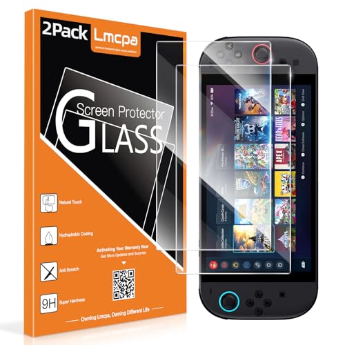 Lmcpa [2 Stück] kompatibel mit 2025 Nintendo Switch 2 Displayschutzfolie, Gehärtetes Glas Einfache Installation/Anti-Kratzer/Hochauflösend/9H Härte für 2025 Nintendo Switch 2 Version von Lmcpa