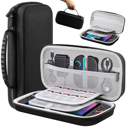 Lmcpa Tasche für 2025 Nintendo Switch 2-Konsole, Reisetasche mit 20 Spielkassetten, Schützende Tragbare Hartschalentasche für 2025 Nintendo Switch 2-Konsole und Zubehör, Schwarz Lmcpa Tasche für 2025 Nintendo Switch 2-Konsole, Reisetasche mit 20 Spielkassetten, Schützende Tragbare Hartschalentasche für 2025 Nintendo Switch 2-Konsole und Zubehör, Schwarz von Lmcpa
