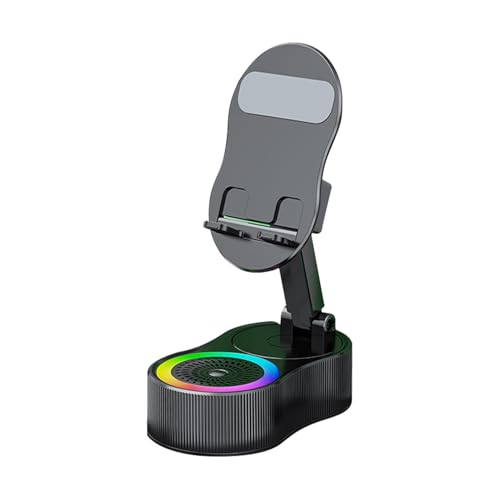 Lnhgh Smartphone Halterung - Handyhalterung Für Schreibtisch,Höhenverstellbare Tragbare RGB Halterung Mit Mikrofon & Lautsprecher Für Theke Nachttisch Reisen Auto Flugzeug von Lnhgh