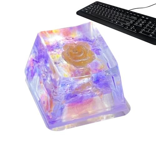 Lnhgh Tastatur-Tastenkappen aus Harz,Tastenkappen aus Harz | Resin Trockenblumen Schlüsselkappe - Durchscheinend durchscheinend, DIY-Ersatz, Sa-Profil, Esc-Tastenkappe für mechanische Tastatur Eternal von Lnhgh