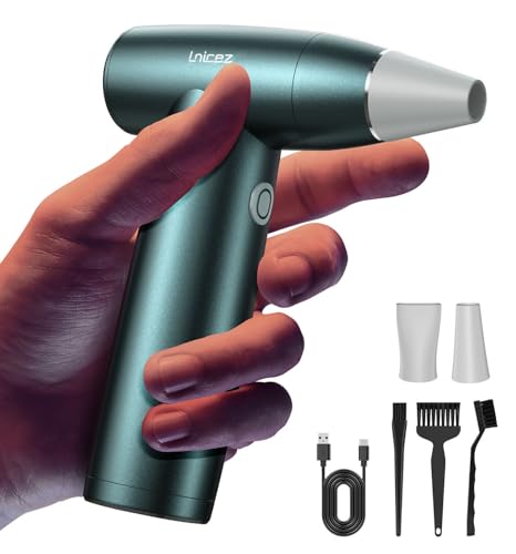 150000 RPM Elektrische Staubgebläse - Druckluftspray Mit [Leistungsstarkem Bürstenlosen und Kernlosen Motor][Elegantes Ganzmetall]-Compressed Air Duster Alternativen Luftdruckspray von Lnicez