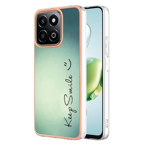 Lnxlanxx Kompatibel für Honor 200 Smart Hülle Silikon Bumper Hart PC Case Ultra Dünn Marmor Motiv Backcover Hüllen Tasche Cover Handyhülle (lächeln) von Lnxlanxx