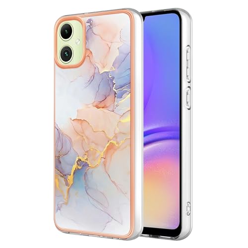 Lnxlanxx Kompatibel für Samsung Galaxy A06 Hülle Silikon Bumper Hart PC Case Ultra Dünn Marmor Motiv Backcover Hüllen Tasche Cover Handyhülle (marmor 1) von Lnxlanxx