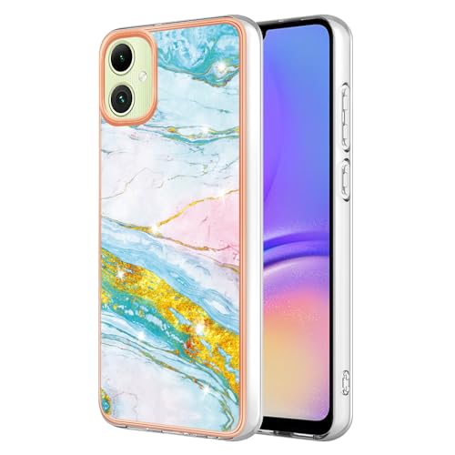 Lnxlanxx Kompatibel für Samsung Galaxy A06 Hülle Silikon Bumper Hart PC Case Ultra Dünn Marmor Motiv Backcover Hüllen Tasche Cover Handyhülle (marmor 2) von Lnxlanxx