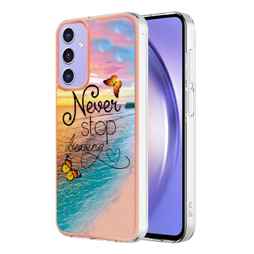 Lnxlanxx Kompatibel für Samsung Galaxy A13 4G Hülle Silikon Bumper Hart PC Case Ultra Dünn Marmor Motiv Backcover Hüllen Tasche Cover Handyhülle (Schmetterling) von Lnxlanxx