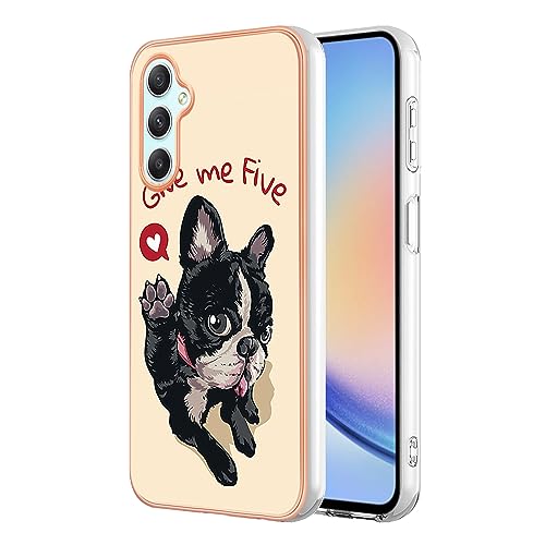 Lnxlanxx Kompatibel für Samsung Galaxy A26 Hülle Silikon Bumper Hart PC Case Ultra Dünn Marmor Motiv Backcover Hüllen Tasche Cover Handyhülle (Hund) von Lnxlanxx