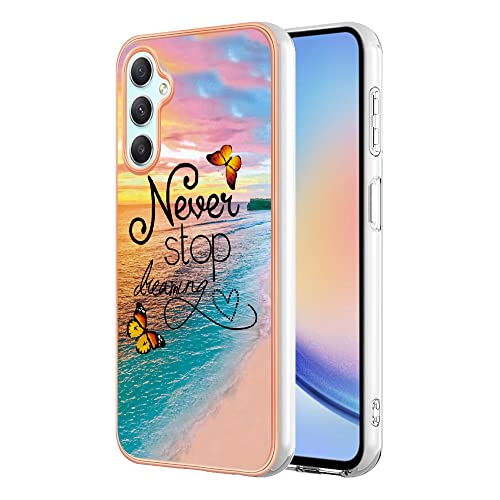 Lnxlanxx Kompatibel für Samsung Galaxy A26 Hülle Silikon Bumper Hart PC Case Ultra Dünn Marmor Motiv Backcover Hüllen Tasche Cover Handyhülle (Schmetterling) von Lnxlanxx