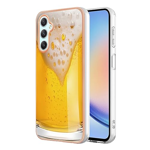Lnxlanxx Kompatibel für Samsung Galaxy A26 Hülle Silikon Bumper Hart PC Case Ultra Dünn Marmor Motiv Backcover Hüllen Tasche Cover Handyhülle (gelb) von Lnxlanxx
