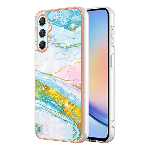 Lnxlanxx Kompatibel für Samsung Galaxy A26 Hülle Silikon Bumper Hart PC Case Ultra Dünn Marmor Motiv Backcover Hüllen Tasche Cover Handyhülle (marmor 2) von Lnxlanxx