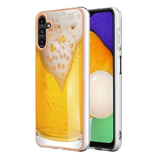Lnxlanxx Kompatibel für Samsung Galaxy A34 5G Hülle Silikon Bumper Hart PC Case Ultra Dünn Marmor Motiv Backcover Hüllen Tasche Cover Handyhülle (gelb) von Lnxlanxx