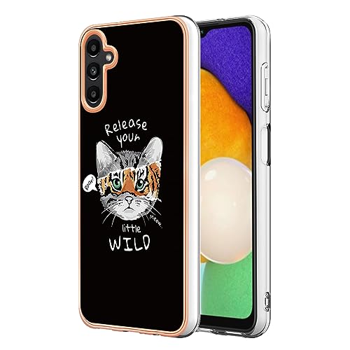 Lnxlanxx Kompatibel für Samsung Galaxy A35 5G Hülle Silikon Bumper Hart PC Case Ultra Dünn Marmor Motiv Backcover Hüllen Tasche Cover Handyhülle (Katze) von Lnxlanxx