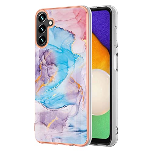 Lnxlanxx Kompatibel für Samsung Galaxy A35 5G Hülle Silikon Bumper Hart PC Case Ultra Dünn Marmor Motiv Backcover Hüllen Tasche Cover Handyhülle (blau) von Lnxlanxx