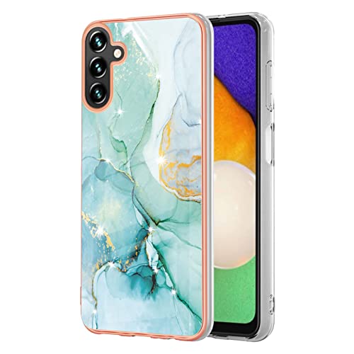 Lnxlanxx Kompatibel für Samsung Galaxy A35 5G Hülle Silikon Bumper Hart PC Case Ultra Dünn Marmor Motiv Backcover Hüllen Tasche Cover Handyhülle (grün) von Lnxlanxx