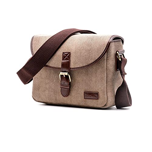 LORIER Retro-Kameratasche-Foto-Tasche Fit for Olympus Pen E-PL9 E-PL8 E-PL7 E-PL6 E-PL5 E-P5 E-PE-P3-PEN-F E-PL3 E-PL2 E-P2 E-P1 SP-100 Kamera Tasche (Color : Khaki) von LoRier