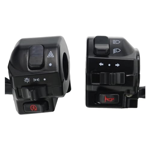 Schwarz Universal Aluminium 7/8 "22 MM Motorrad Schalter Lenker Motorrad Hupe Blinker Scheinwerfer Steuertasten von LoRier
