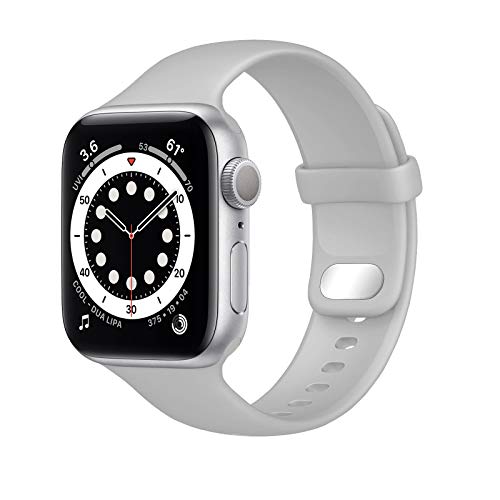 Lobnhot Kompatibel für Apple Watch Armband 41mm 38mm 40mm,Weiches Sport Silikon Ersatzarmband Kompatibel mit iWatch Series 7 SE 6 5 4 3 2 1 für Damen Herren (38/40/41MM-Fog) von Lobnhot