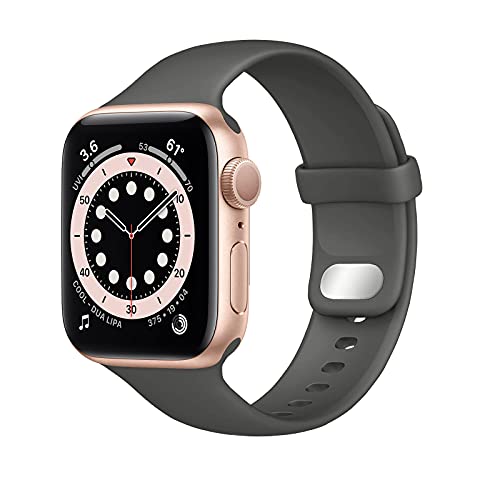 Lobnhot Kompatibel für Apple Watch Armband 41mm 38mm 40mm,Weiches Sport Silikon Ersatzarmband Kompatibel mit iWatch Series 7 SE 6 5 4 3 2 1 für Damen Herren (38/40/41MM-Kakao) von Lobnhot
