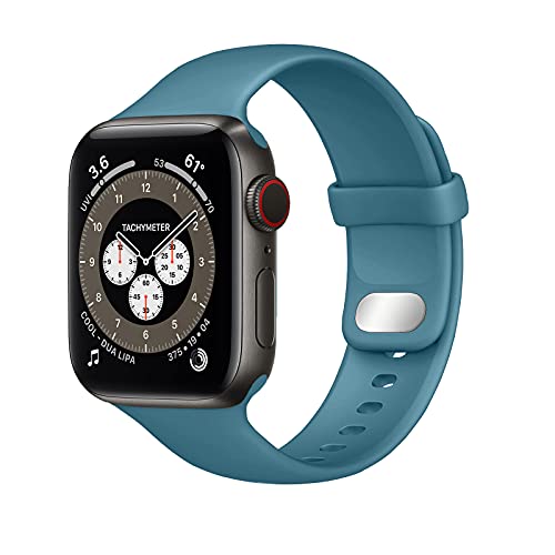 Lobnhot Kompatibel für Apple Watch Armband 41mm 38mm 40mm,Weiches Sport Silikon Ersatzarmband Kompatibel mit iWatch Series 7 SE 6 5 4 3 2 1 für Damen Herren (38/40/41MM-Kaktus) von Lobnhot