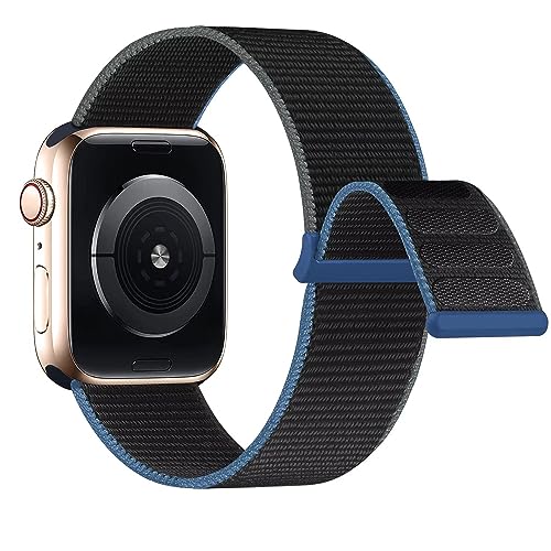 Lobnhot Nylon Armband kompatibel mit Apple Watch Armband 40mm 38mm 41mm, Verstellbares Sport Armband kompatibel für iWatch Series 7 SE 6 5 4 3 2 1 (38/40/41mm-Holzkohle) von Lobnhot