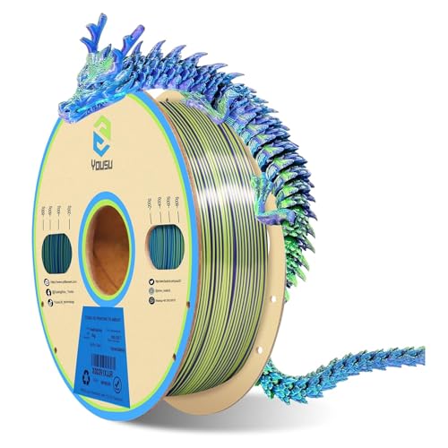 YOUSU Silk PLA 3D Printer Filament Triple Color Coextrusion Accuracy 0.03mm Printing Material Spool Good Adhesion Most3D Printers 1kg (2) von Loboo Idea