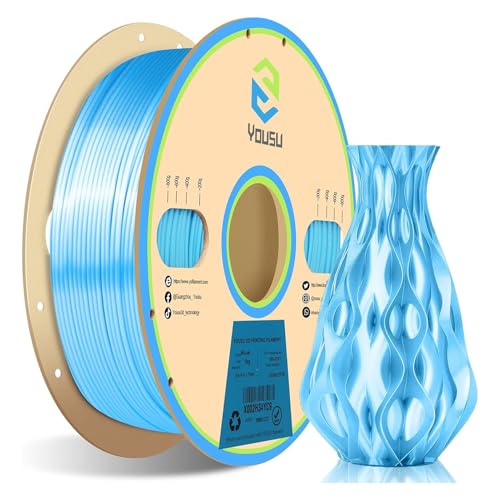 YOUSU Silk PLA Filament 3D Printer 1.75mm Gold Metallic Effect Good Adhesion 1kg (Blue) von Loboo Idea