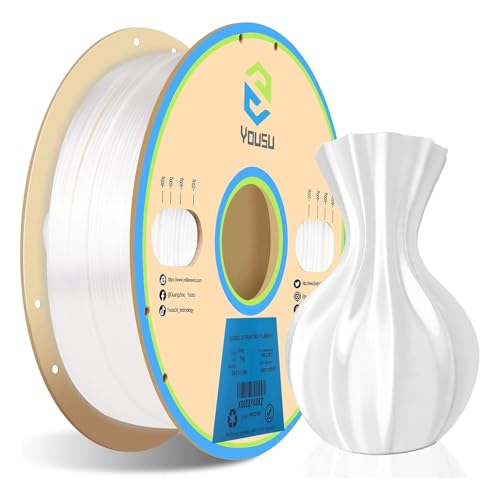YOUSU Silk PLA Filament 3D Printer 1.75mm Gold Metallic Effect Good Adhesion 1kg (white) von Loboo Idea