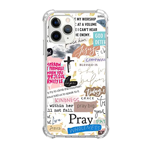 Christliche Zitate Gebete Hülle Kompatibel mit iPhone 11 Pro, Biblischer Vers Postive Sprüche Hülle für iPhone 11 Pro für Teens Männer und Frauen, Trendy Cool TPU Bumper Phone Cover Case von Lobtseyrem