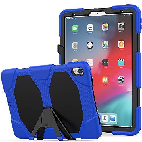 3in1 Schutzhülle für Apple iPad Pro 11 2018 (A1980/A2013/A1934/A1979) Hard Case mit Displayfolie + Standfunktion Blau von Lobwerk